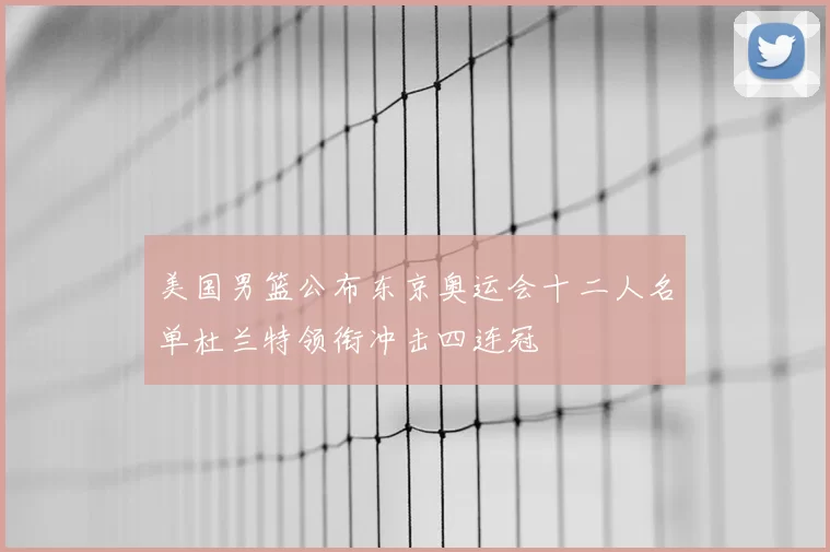 美国男篮公布东京奥运会十二人名单杜兰特领衔冲击四连冠